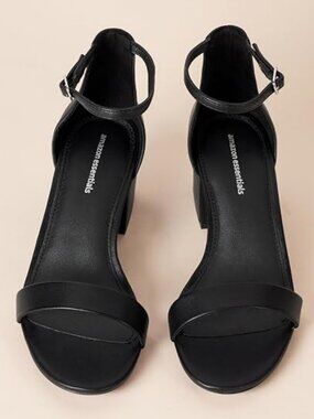 Women's Two Strap Heeled Sandals with Adjustable Ankle Strap, Padded Memory Foam